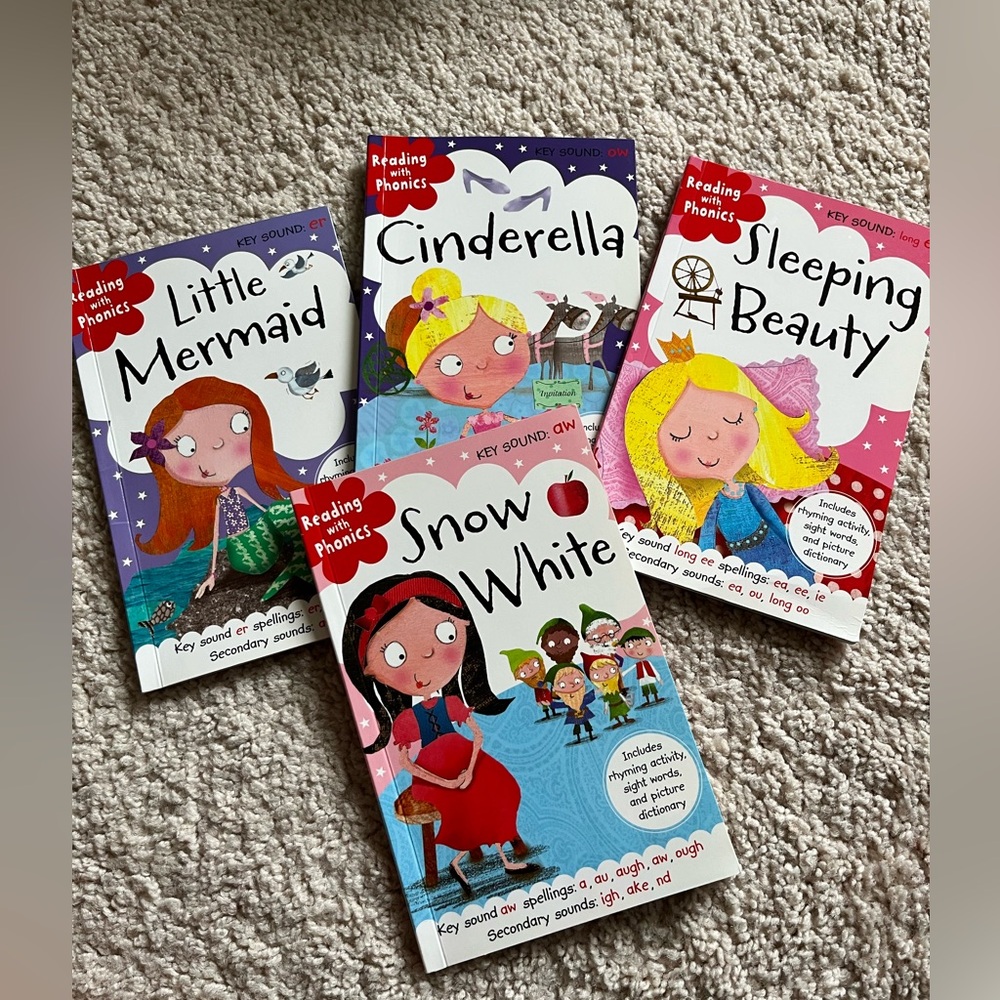 Set of four reading with phonics books